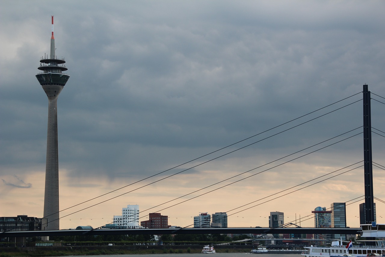 Image - düsseldorf tv tower rhine sky