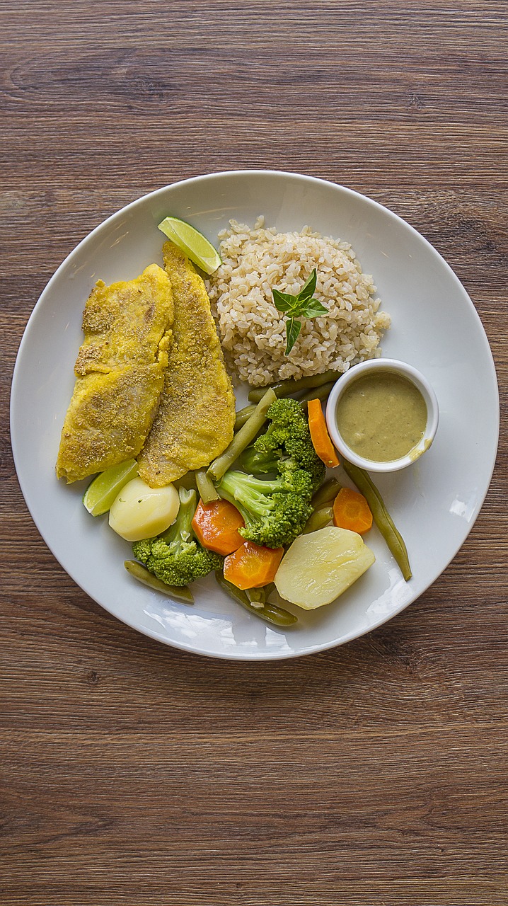 Image - healthy food fish breaded broccoli