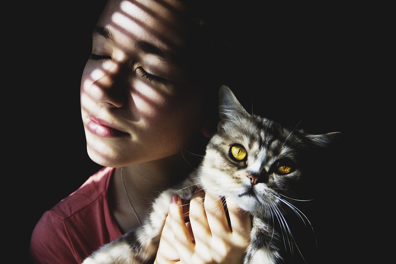 Image - girl cat beauty emotions hair man
