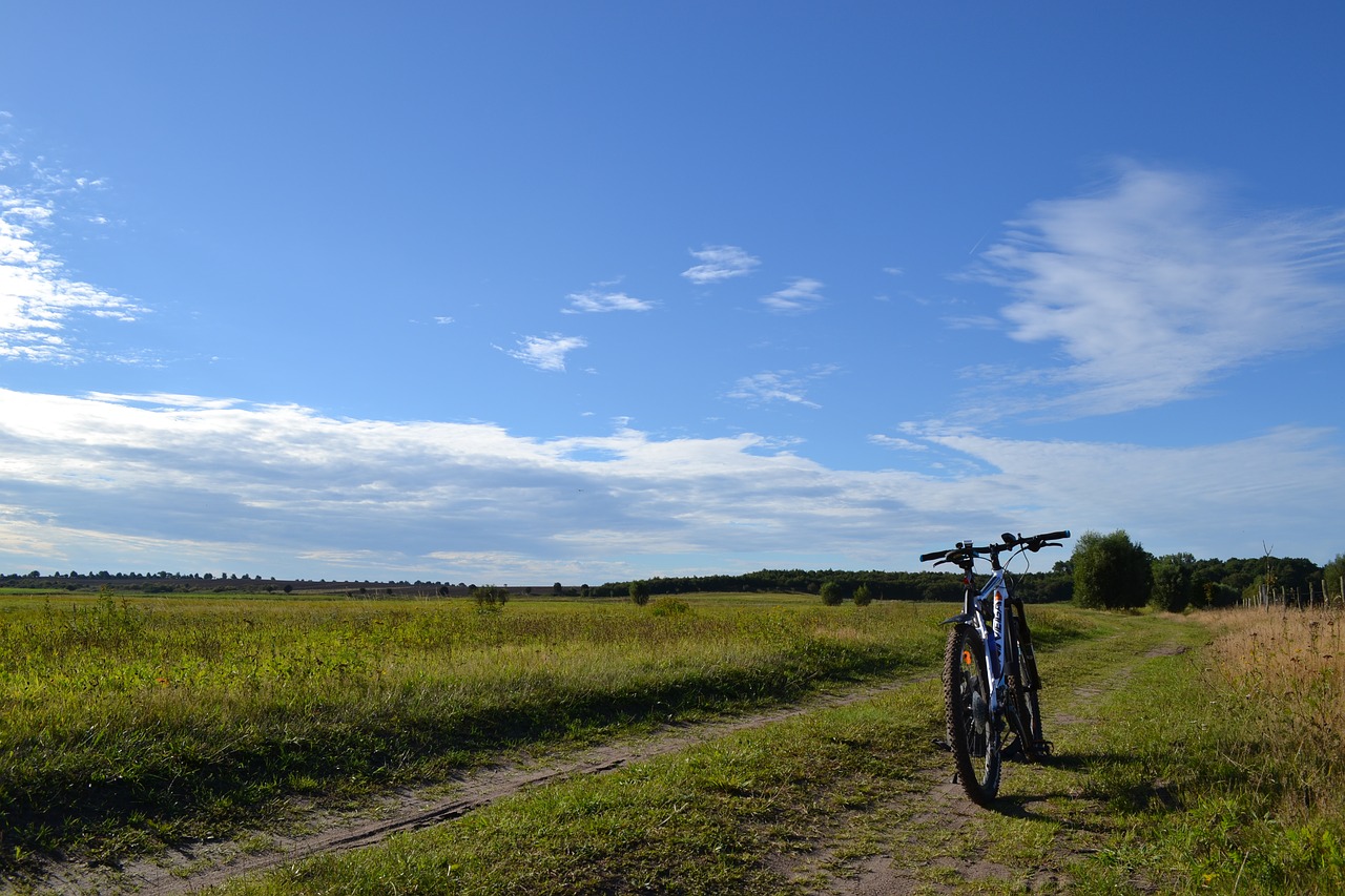 Image - bike mtb away landscape meadow