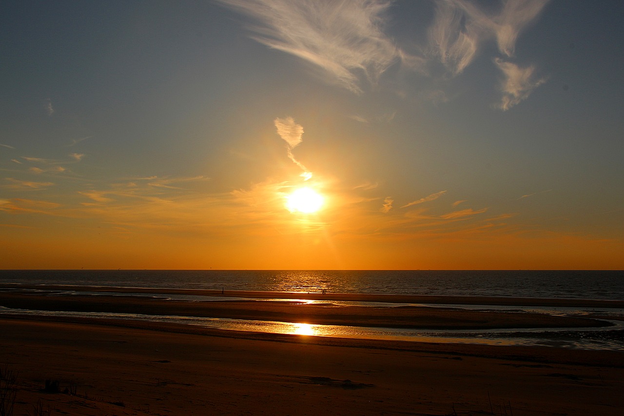 Image - sunset sun setting sun sea