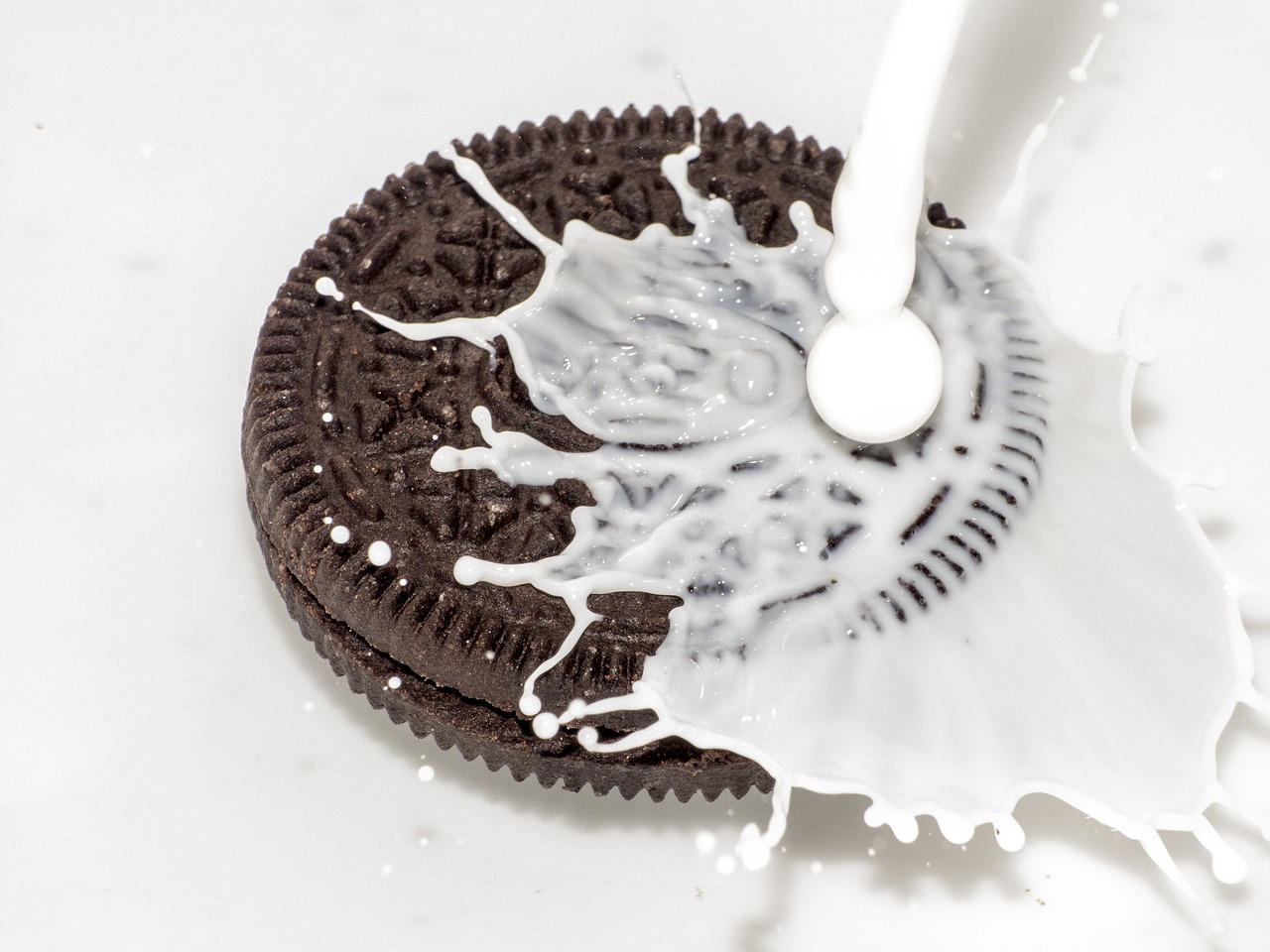 Image - short term exposure slow motion milk