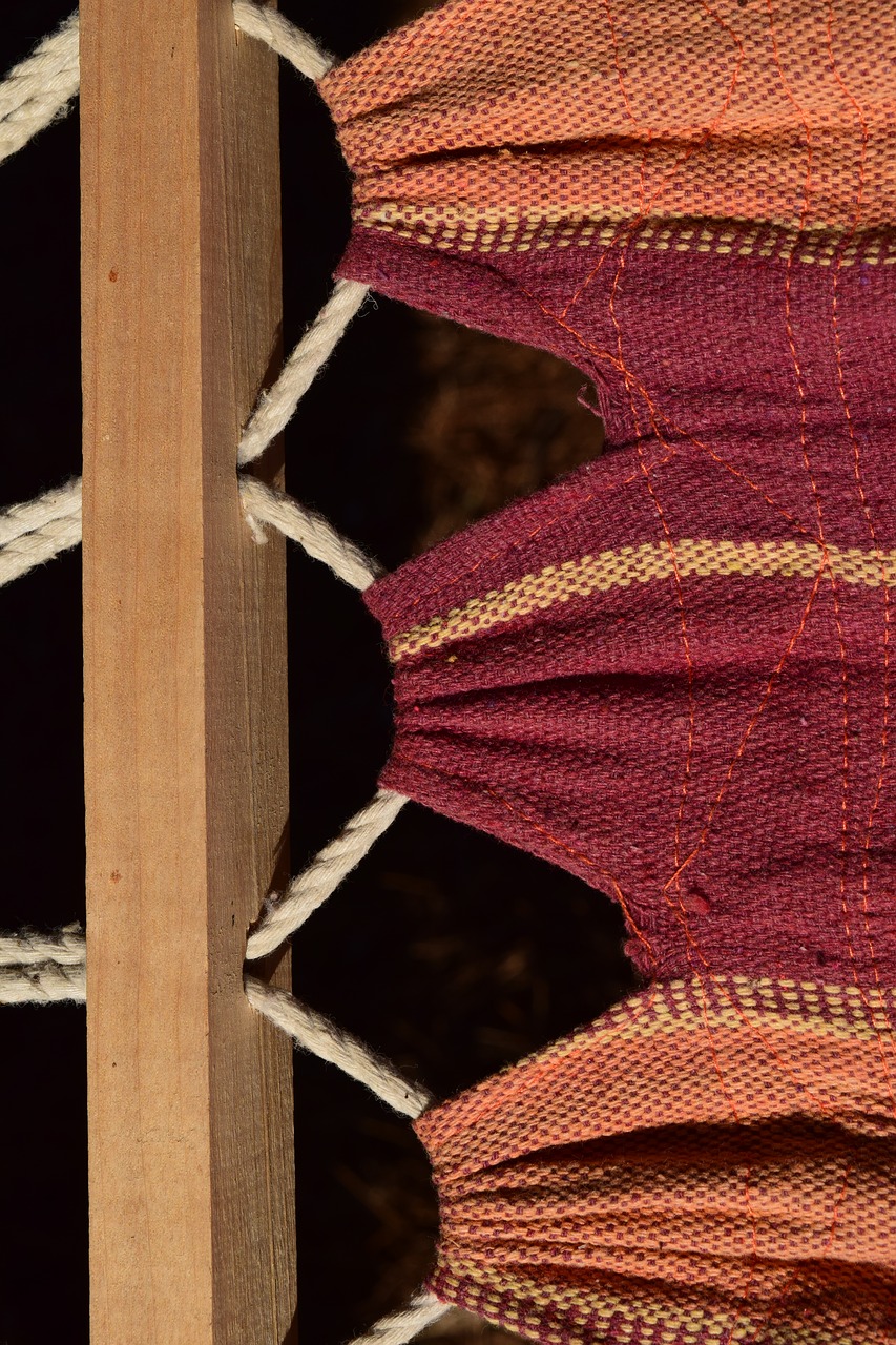 Image - close hammock fabric rope wood