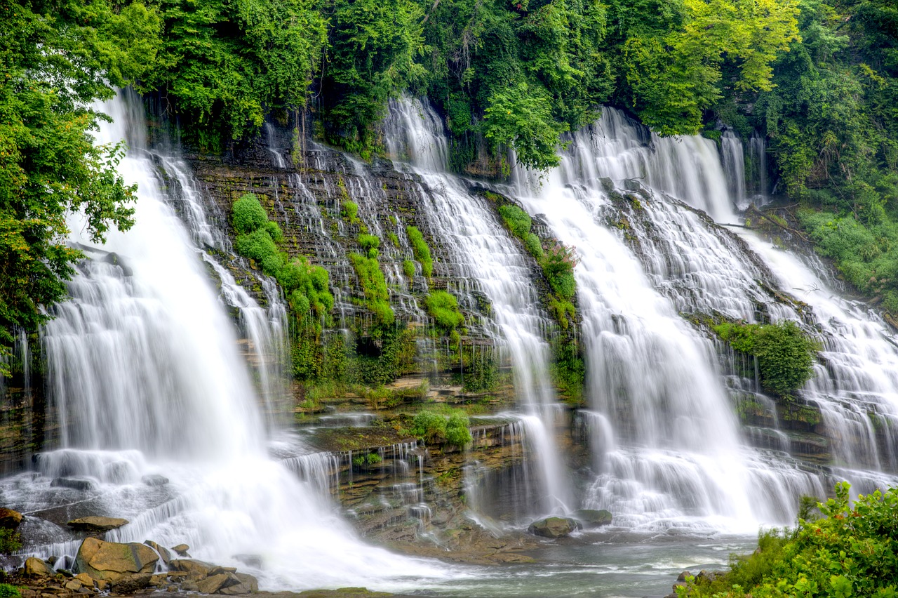 Image - waterfall twins fall landscape