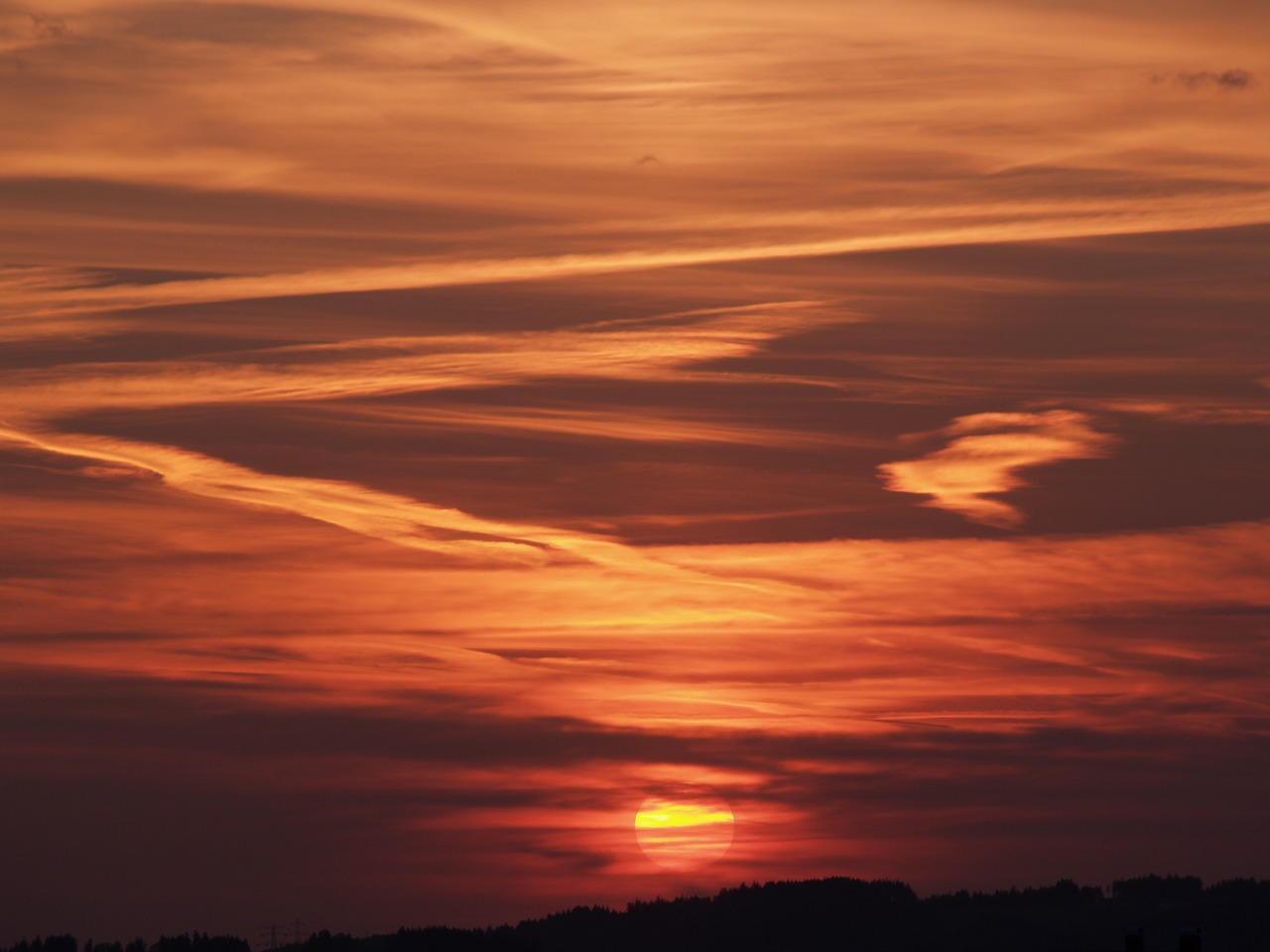 Image - sunset contrail abendstimmung