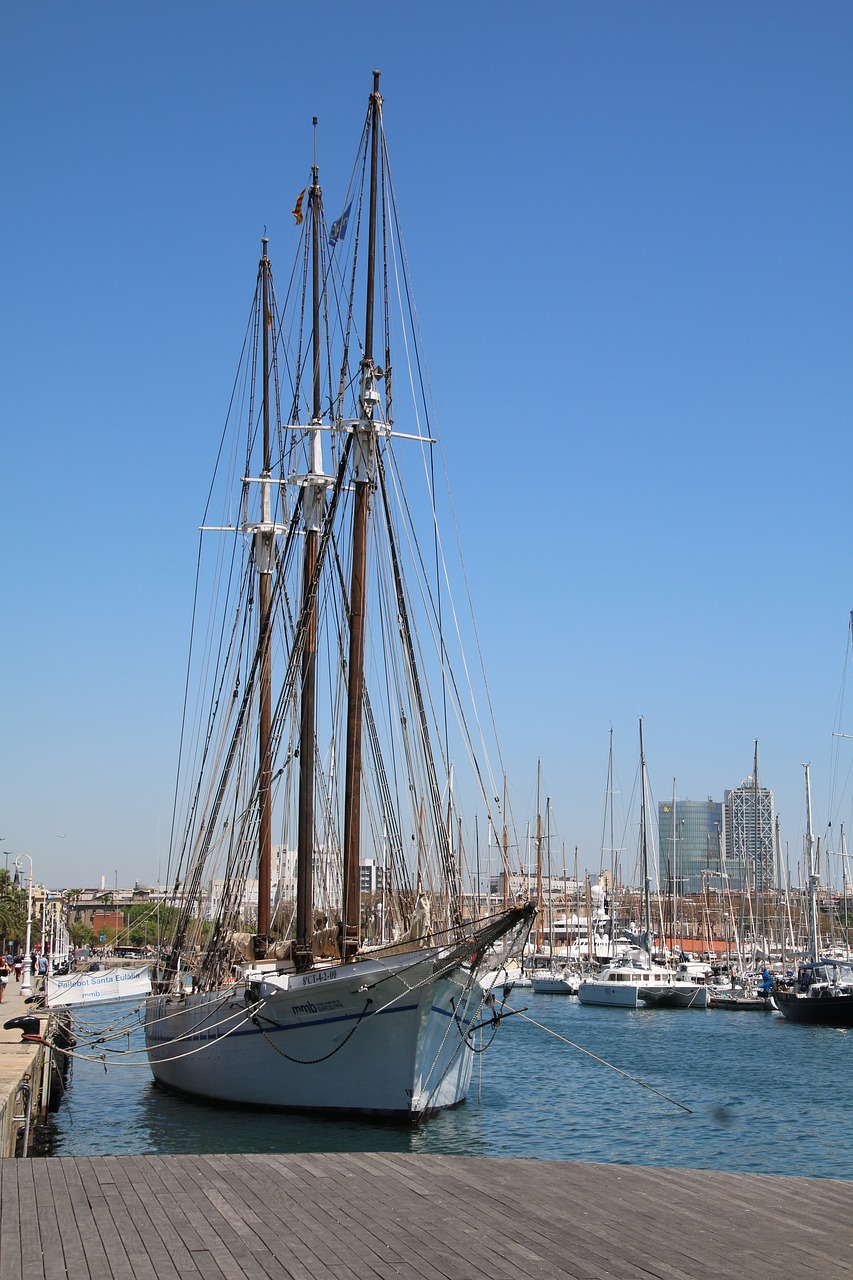 Image - ship sailing boat barcelona summer