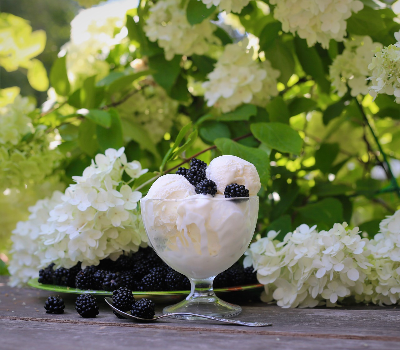 Image - ice cream food plate sweet dessert