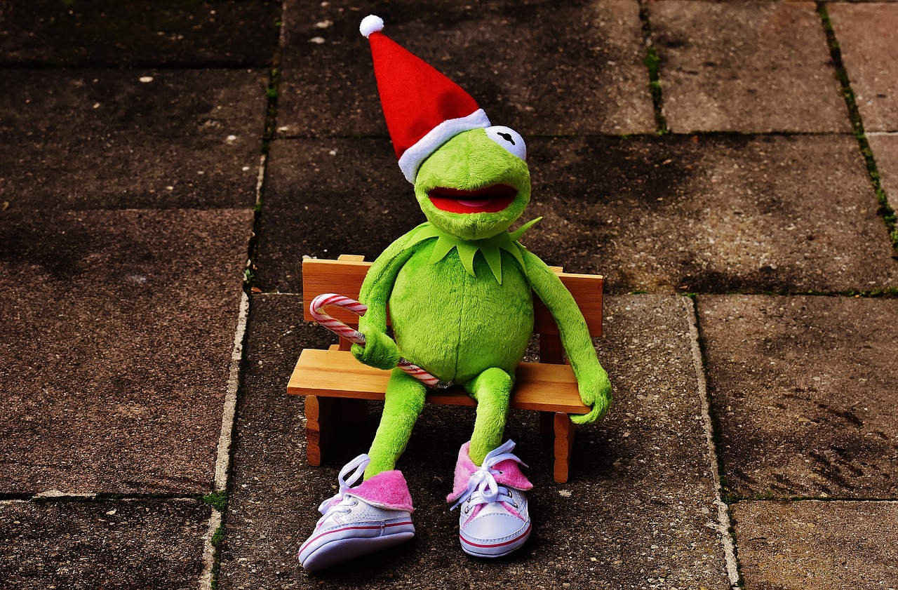 Image - kermit frog christmas santa hat