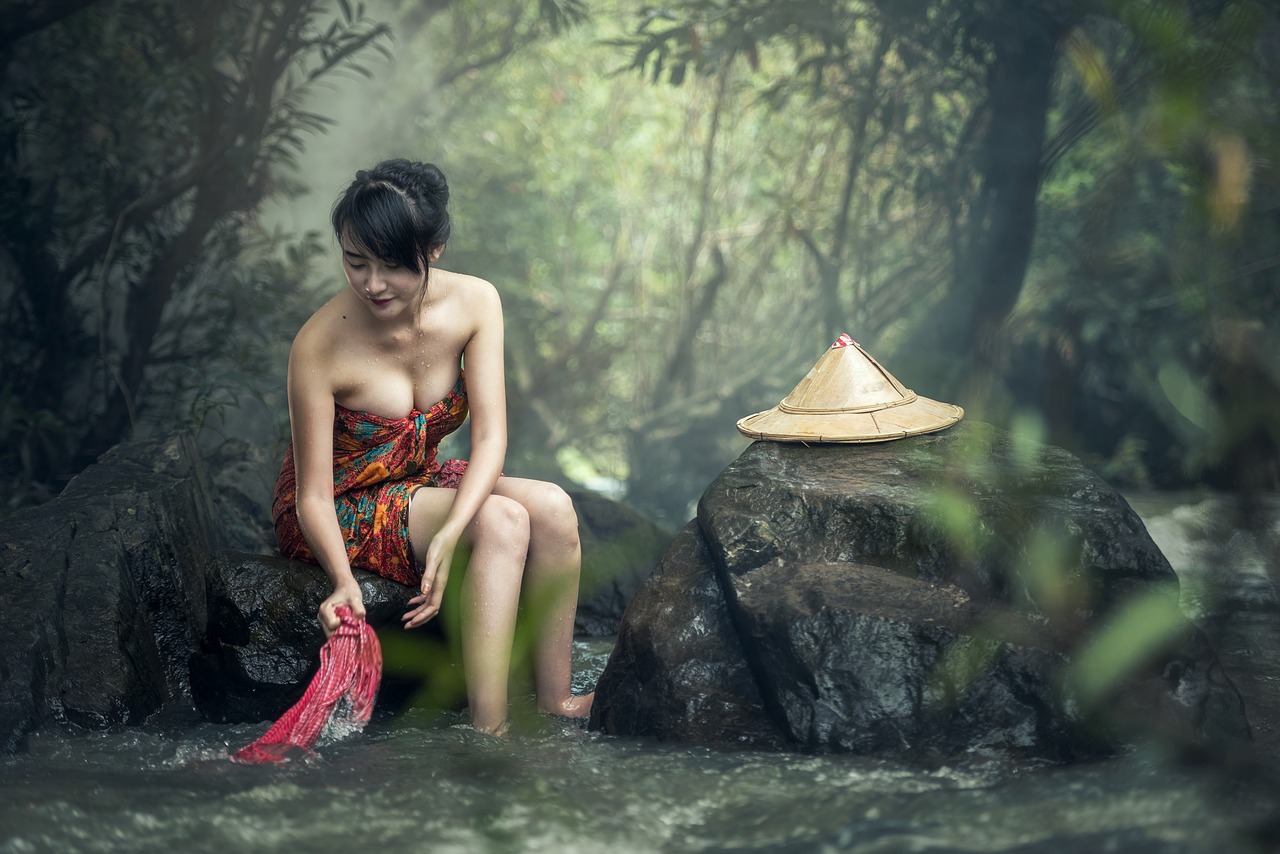 Image - asia the bath cambodia waterfall