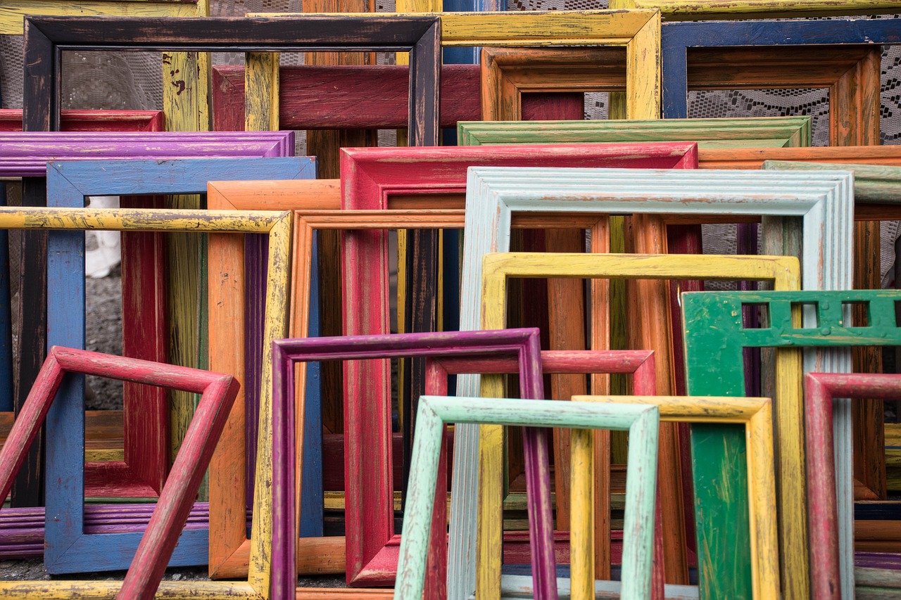 Image - colorful colourful frames wood