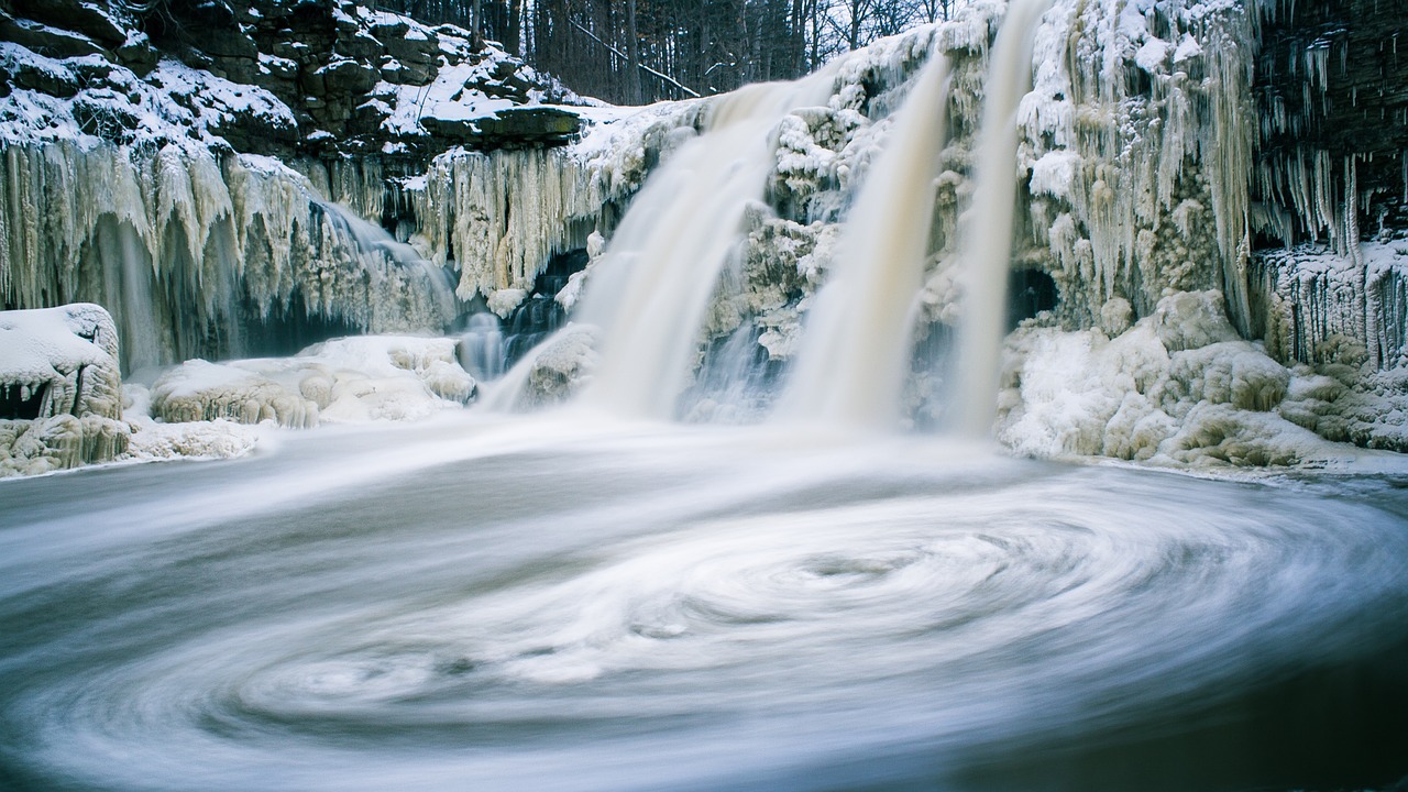 Image - cold frost motion nature river