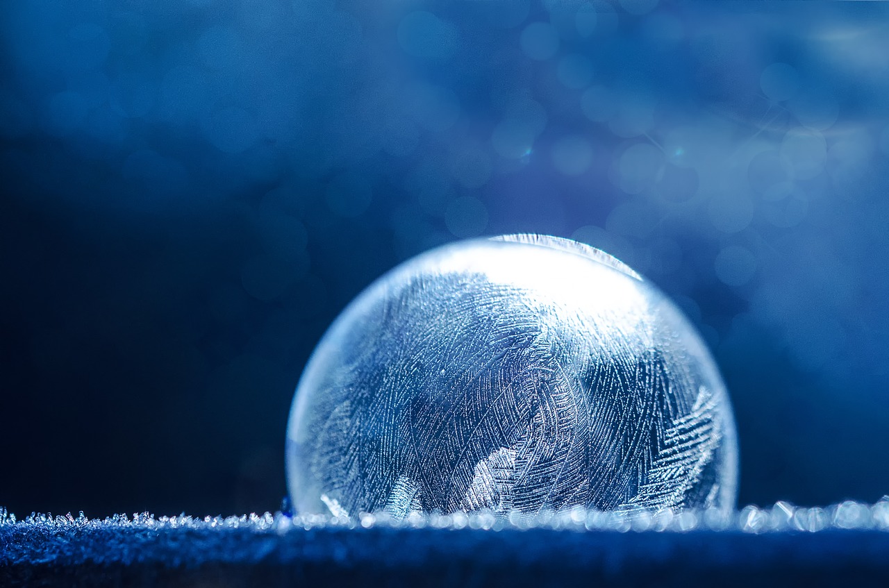 Image - soap bubble frozen ice winter