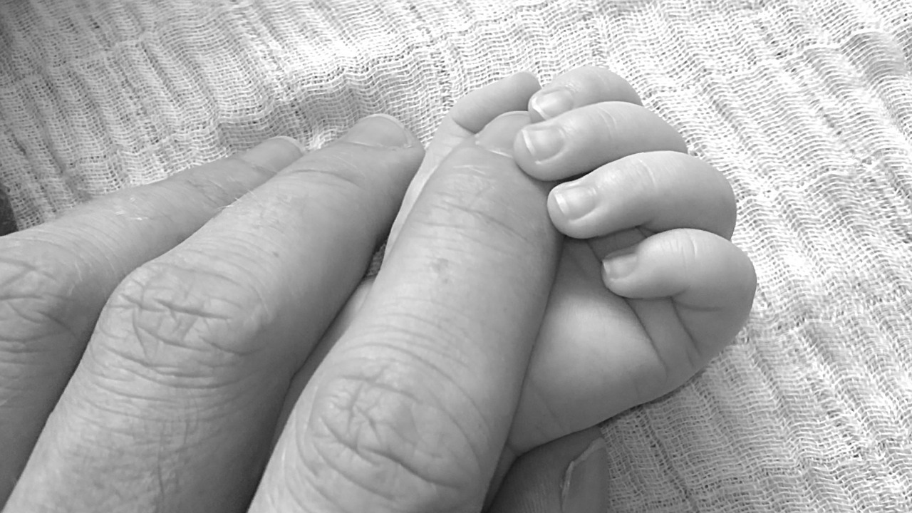 Image - baby sweet happy human papa hands