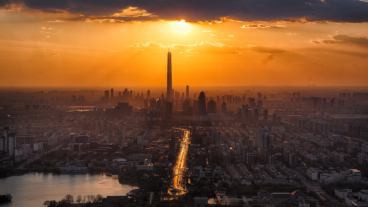 Image - tianjin twilight city scenery