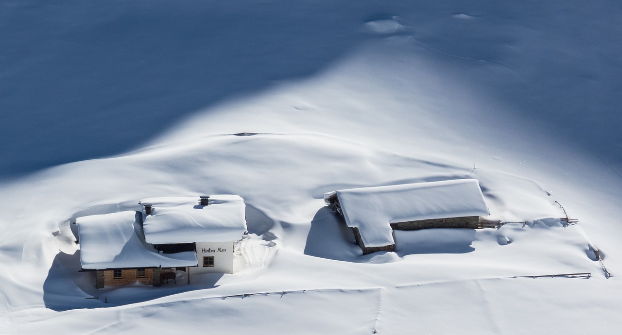 Image - alpine hut winter snow stubai alps
