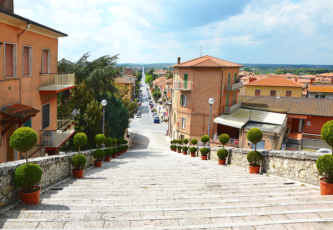 Image - tuscany road stairs italy