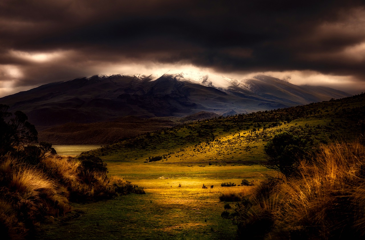 Image - sunset dusk landscape mountains
