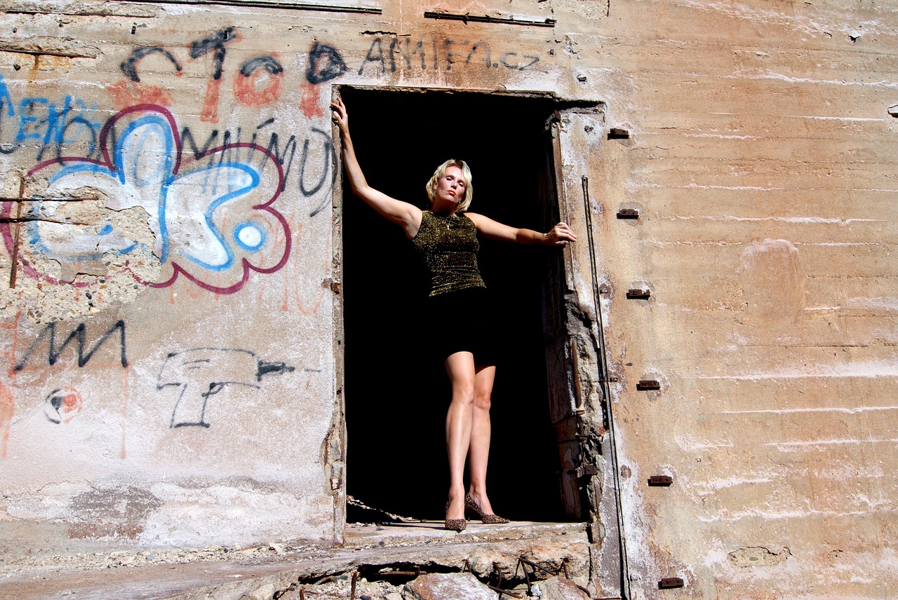 Image - concrete cover dark entrance woman