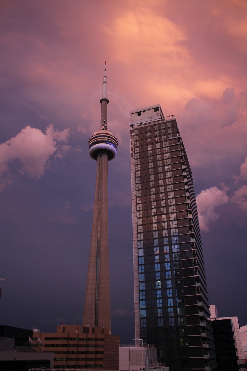Image - cn tower in toronto pink sky