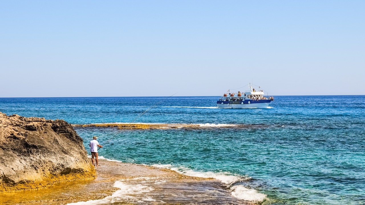 Image - summertime scenery boat fisherman