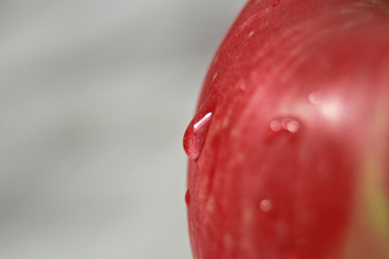 Image - drop apple water fruit summer