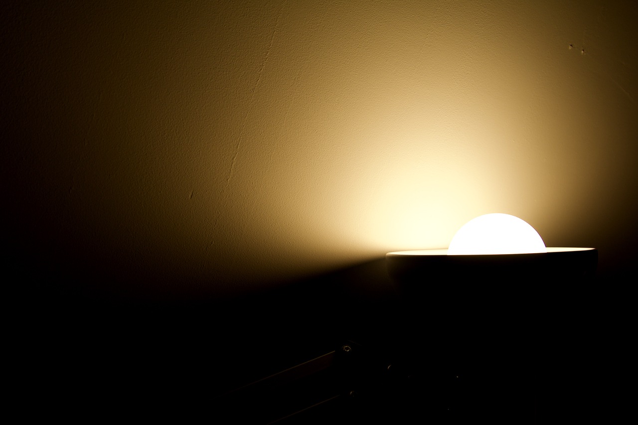Image - dark room wall light