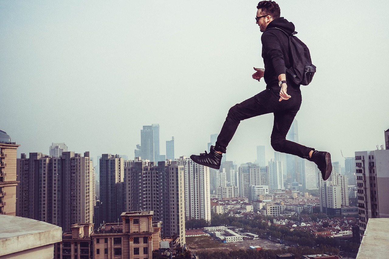 Image - people man jumping flying sky