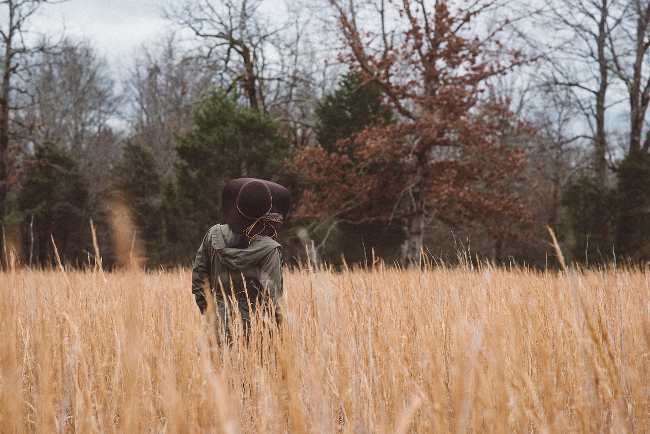 Image - grass back trees girl woman