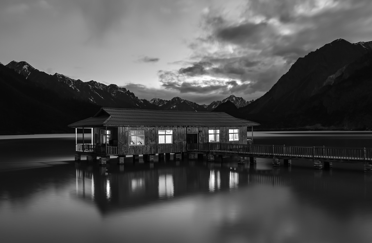 Image - china house home lake reflections