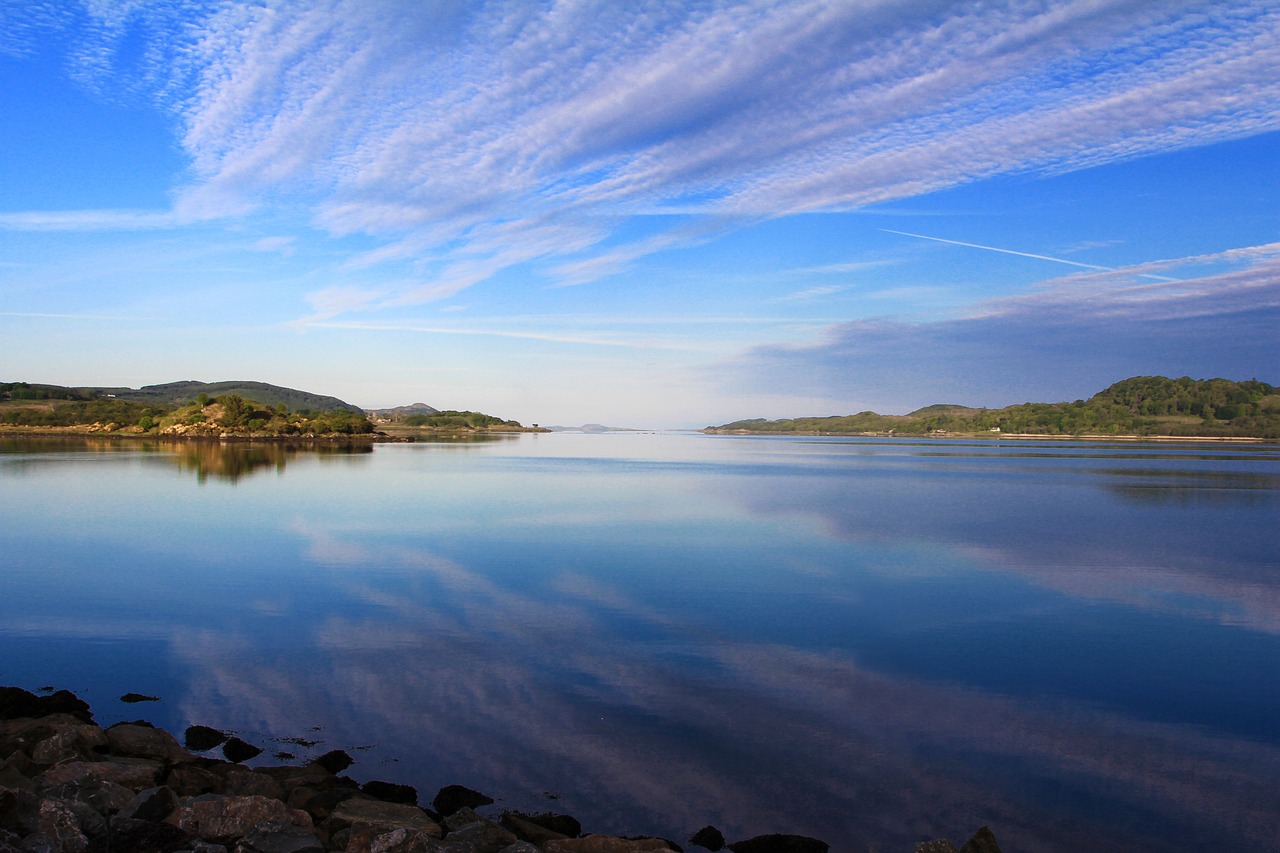 Image - lake sea sky blue morning sunrise