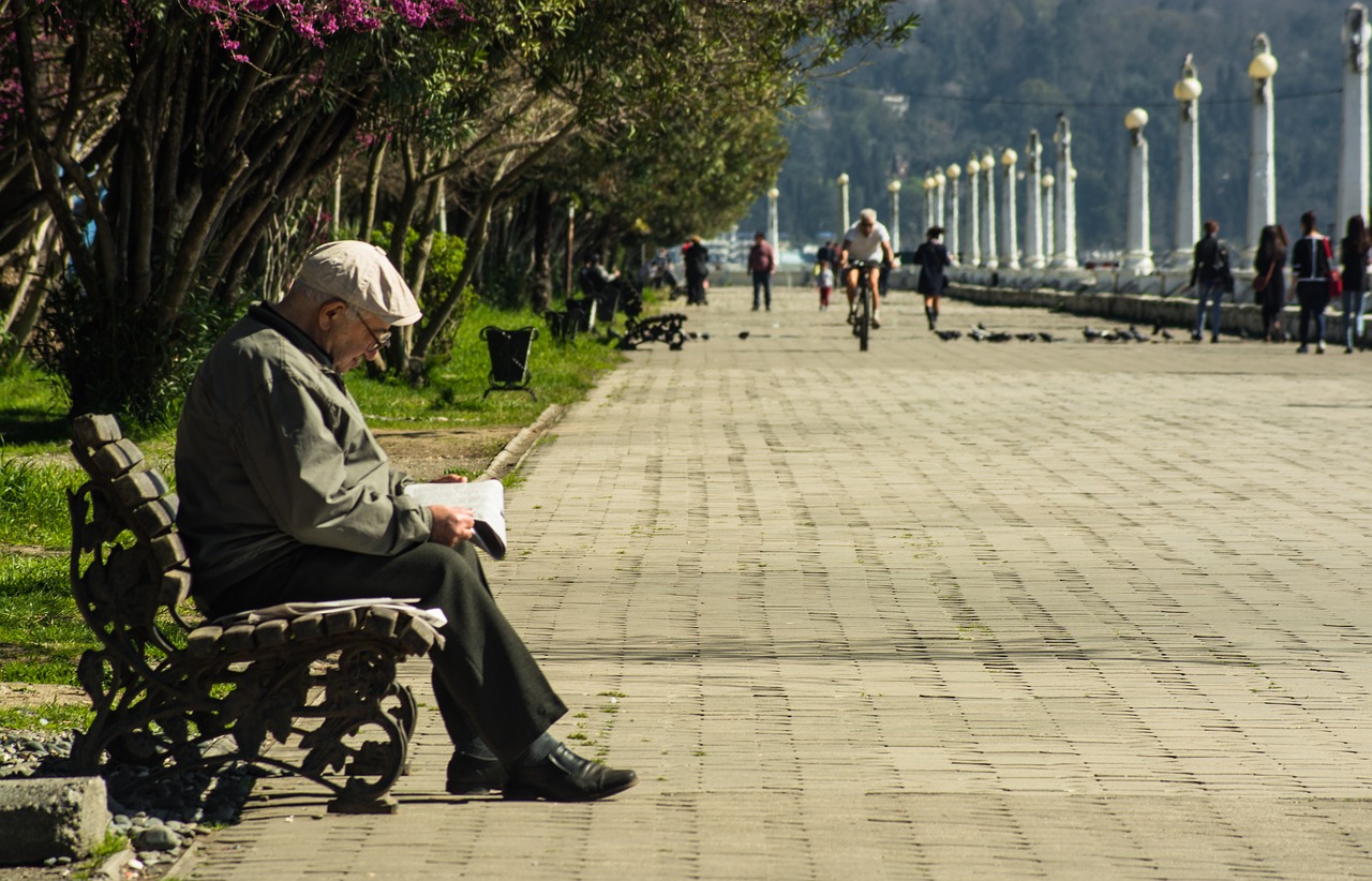 Image - man bench the old man book