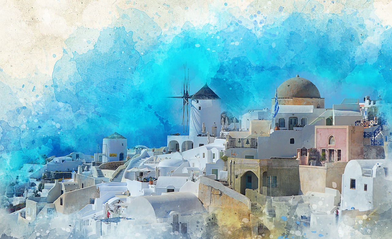 Image - santorini island greece sea