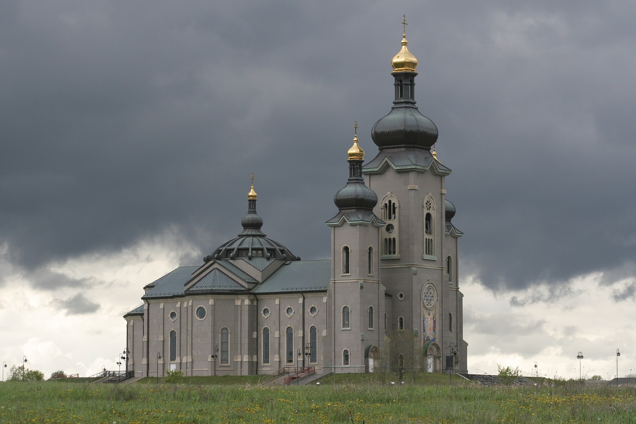 Image - orthodox church religion clouds