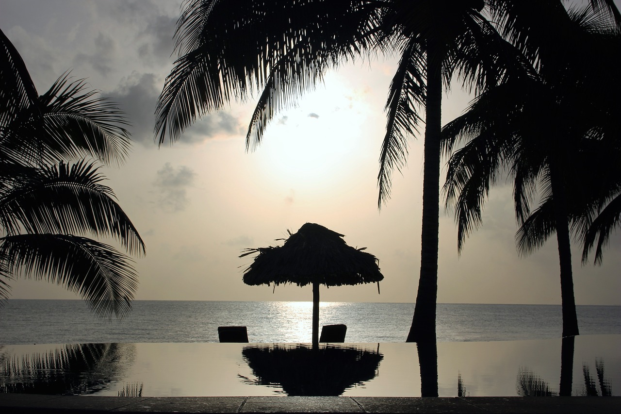Image - belize sunrise beach ocean water