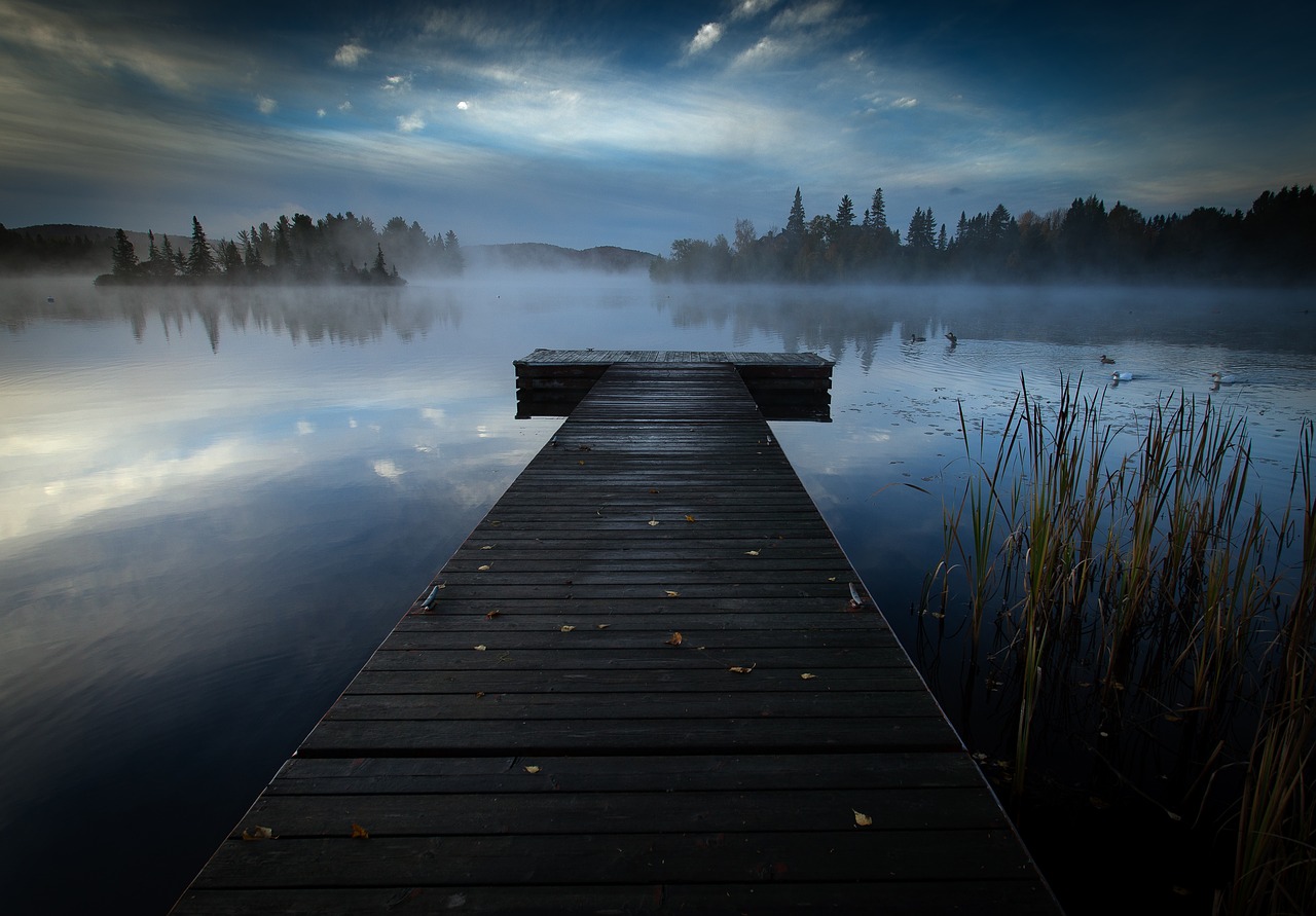 Image - wharf lake water summer shore