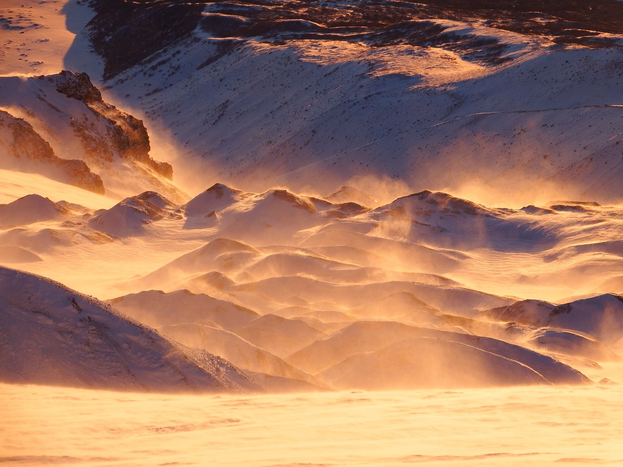 Image - volcano mountains clouds snow