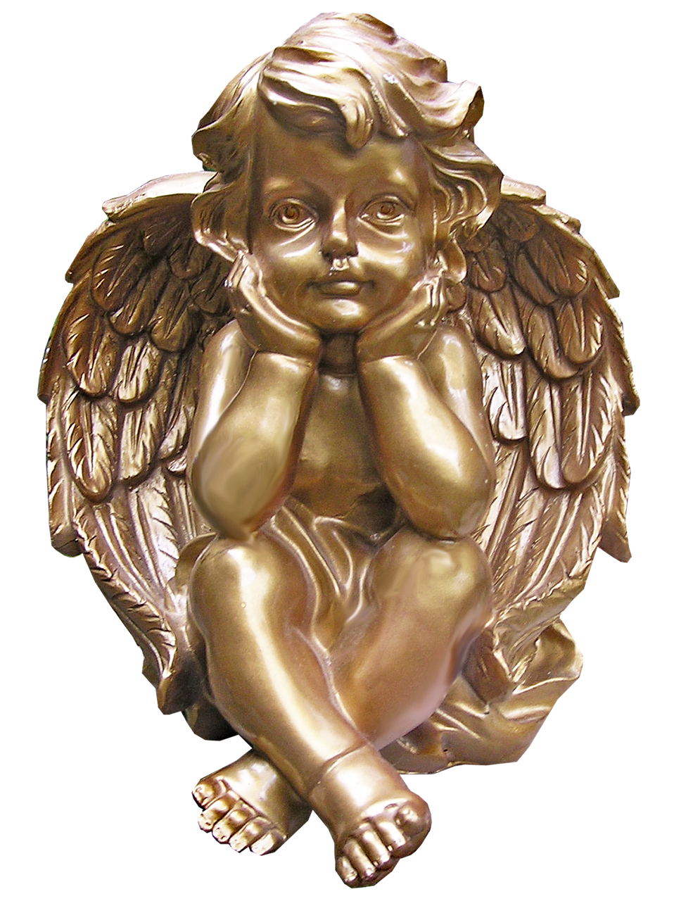 Image - cherub golden christmas decorative