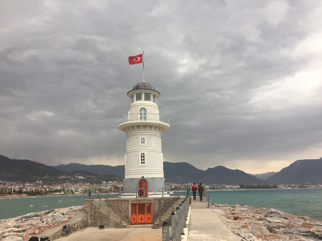Image - alanya lighthouse turkey clouds