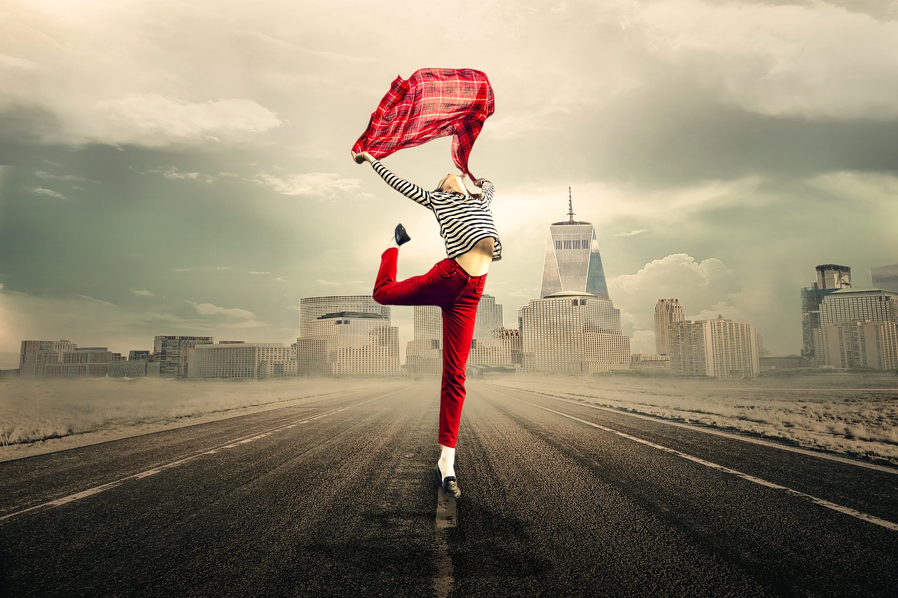 Image - girl woman joy of life jump free
