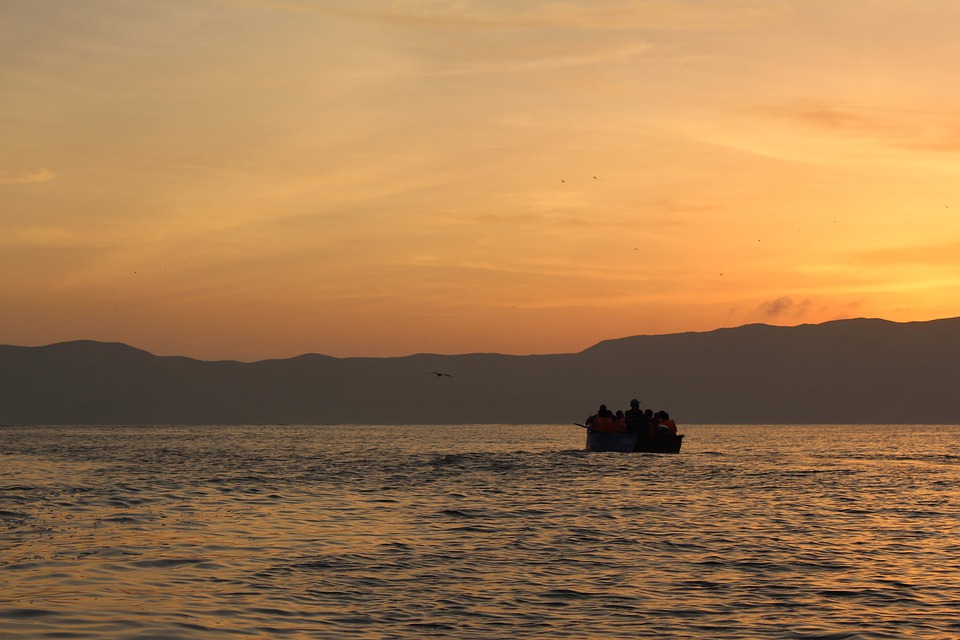 Image - sunset body of water dawn sea