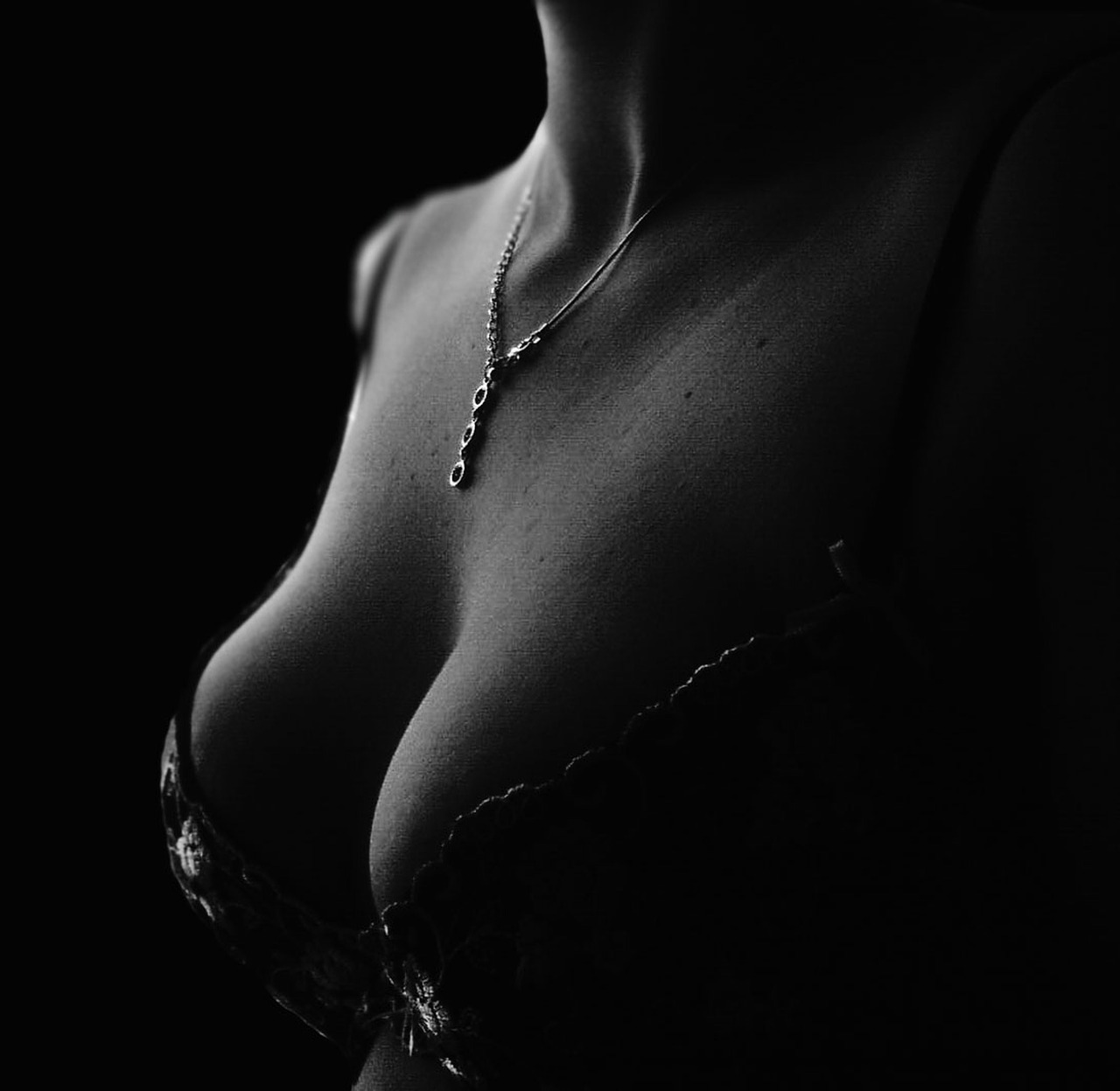 Image - decollete bra section chain human