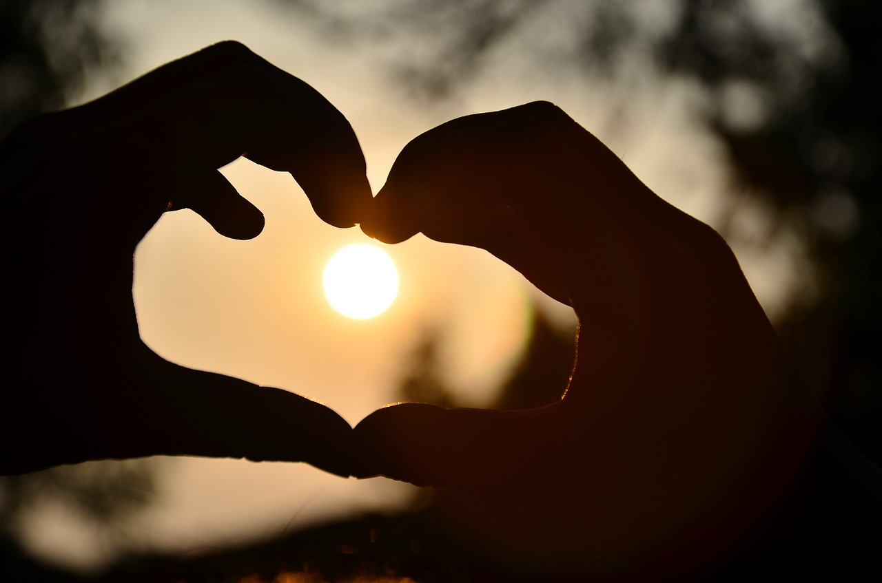 Image - heart warm light and shadow