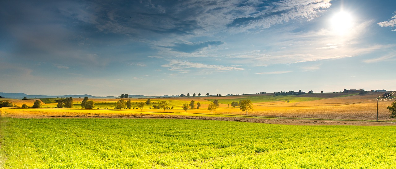 Image - landscape spring fields sunbeam
